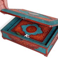جعبه قرآن عروس چوبی و قرآن شیک نفیس
