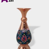 گلدان مسی میناکاری اصفهان ۱۶ سانتی مدل پرداز