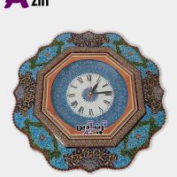 ساعت دیواری گرد میناکاری خاتم کاری اصفهان طرح خورشید
