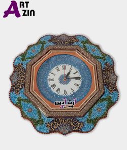 ساعت دیواری گرد میناکاری خاتم کاری اصفهان طرح خورشید